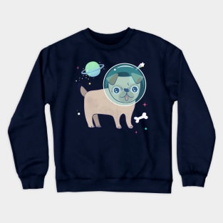 Astronaut Bulldog Space Funny Dog Crewneck Sweatshirt